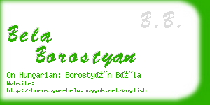 bela borostyan business card